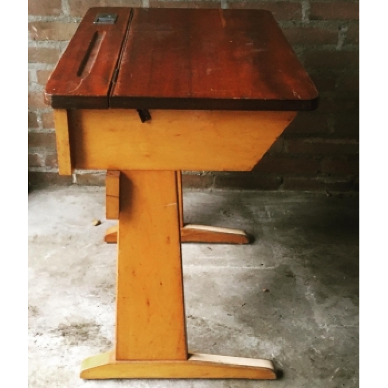 Vintage houten schoolbankje nr 112